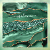 アゲートグリーン金ゴールドグリッターゲードマーブル名前をカスタムする ウィンドウサイン (シート3)