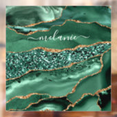 アゲートグリーン金ゴールドグリッターゲードマーブル名前をカスタムする ウィンドウサイン (シート2)