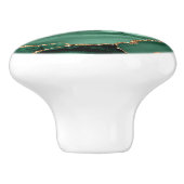 アゲートグリーン金ゴールドグリッターゲードマーブル名前をカスタムする セラミックノブ (側面)