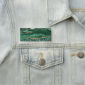 アゲートグリーン金ゴールドグリッターゲードマーブル名前をカスタムする 名札 (インサイチュ)