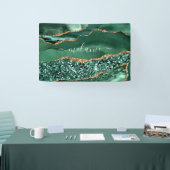 アゲートグリーン ゴールド グリッター 地殻 マルブル オーダーメイド ネーム 横断幕 (トレードショー)