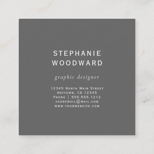 アゲートグレイグホワイトシルバーフェイクグリッター スクエア名刺 (裏面)