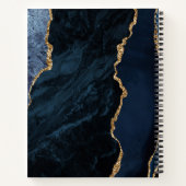 アゲートグードスクリプトネイビーブルー金ゴールド結婚ズゲスト ノートブック (裏面)