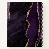 アゲートグードスクリプトパープル金ゴールドプラム結婚ズゲスト ノートブック (裏面)