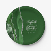 アゲートグードハンターグリーンシルバー結婚ズ ペーパープレート (正面)