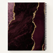 アゲートグードブルゴーニュ金ゴールド結婚マーブルズゲスト ノートブック (裏面)