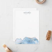 アゲートグードブルーシルバーモノグラム ノートカード (正面/裏面インサイチュ)