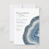 アゲートゲードグリッターブライダルシャワーダスティブルーID647 招待状 (正面)