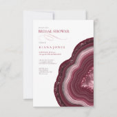 アゲートゲードグリッターブライダルシャワーブルゴーニュID647 招待状 (正面)