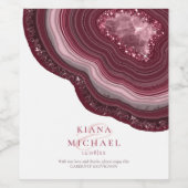 アゲートゲードグリッター結婚ズブルゴーニュID647 ワインラベル (シングルラベル)