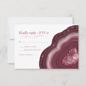 アゲートゲードグリッター結婚ズブルゴーニュID647 出欠カード (正面)