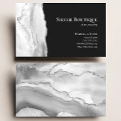 アゲートゲードジュエリーデザイナーグレーホワイトシルバー 名刺