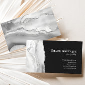 アゲートゲードジュエリーデザイナーグレーホワイトシルバー 名刺