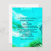 アゲートゲードティール(緑がかった色)ブルーグアートルー結婚ンカスタムズ インビテーションポストカード (正面/裏面)