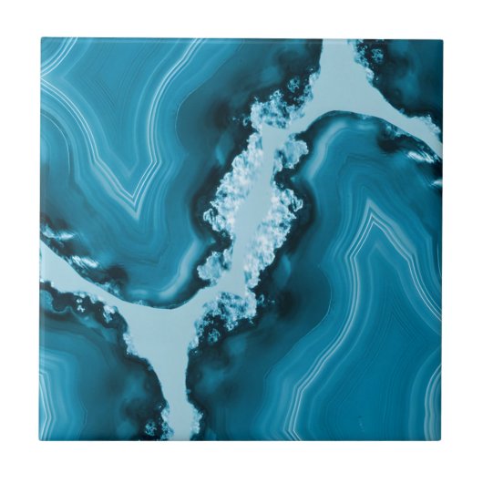 アゲートコンテンポラリーフローラモチーフのタイル タイル (正面)