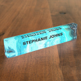 アゲートジェムストーンジード名前をカスタムする抽象芸術アート2022 デスクネームプレート