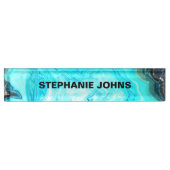 アゲートジェムストーンジード名前をカスタムする抽象芸術アート2022 デスクネームプレート (正面)