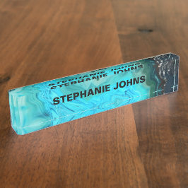 アゲートジェムストーンジード名前をカスタムする抽象芸術アート デスクネームプレート