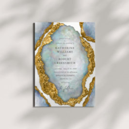 アゲートジェードパールゴールデン結婚式招待状 招待状