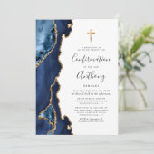 アゲートジェードブルー金ゴールドグリッター確認 招待状 (スタンド正面)