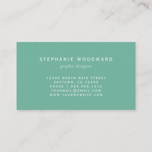 アゲートジェードミントグリーンフェイク金ゴールドグリッター抽象芸術 名刺 (裏面)