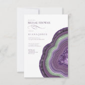 アゲートジオードグリッター ブライダルシャワー バイオレット ID647 招待状 (正面)