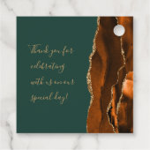 アゲートジオードスクリプト ラストゴールド ダークグリーン ウェディング フェイバータグ (裏面)