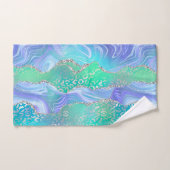 アゲートジオードデザイン ブルーとグリーン バスタオルセット (ハンドタオル)