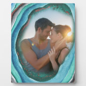 アゲートジードターコイズブルーグリーン&カッパーフォト フォトプラーク (正面)