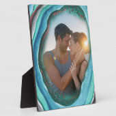 アゲートジードターコイズブルーグリーン&カッパーフォト フォトプラーク (側面)