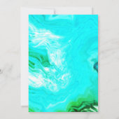 アゲートジードティール(緑がかった色)ブルーグリーンパターンカスタムウェディング 招待状 (裏面)