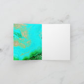 アゲートジードティール（緑がかった色）ブルーグリーン金ゴールド結婚グリッターズ 招待状 (内部)