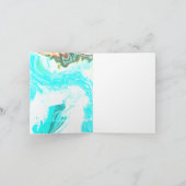 アゲートジードティール(緑がかった色)ブルー抽象芸術ズ結婚カスタム 招待状 (内部)