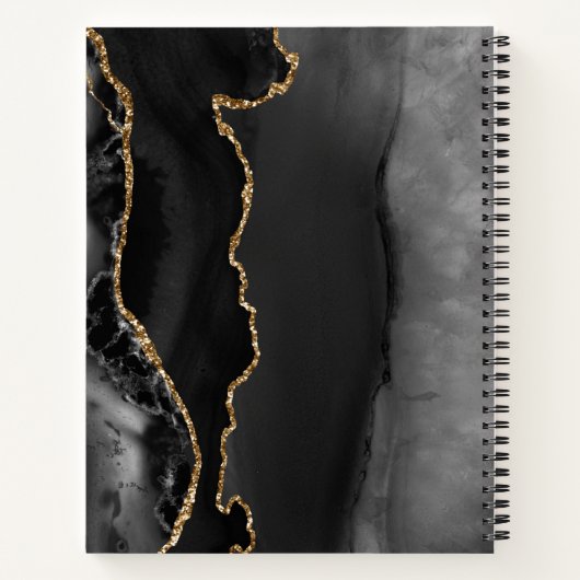 アゲートスクリプトブラック金ゴールドブルガン結婚ディーズゲスト ノートブック (裏面)