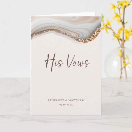 アゲートストーン大理石の彼の誓いのカード カード (黄色い花)