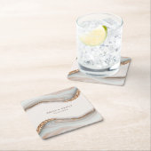 アゲートストーン大理石の飲みコースター スクエアペーパーコースター (インサイチュ)