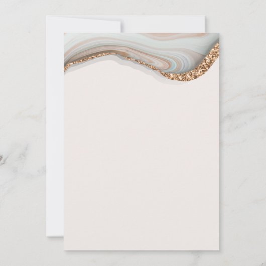 アゲートストーン大理石ブライダルシャワー招待 招待状 (裏面)