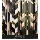 アゲートスライスグリッド長方形アイソメパターン シャワーカーテン (正面)