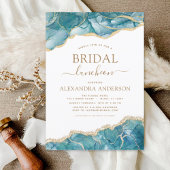 アゲートターコイズブライダルシャワールンチョンティール(緑がかった色)金ゴールドI 招待状