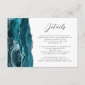 アゲートティール(緑がかった色)ブルーシルバースクリプト結婚の詳細 エンクロージャーカード (正面)