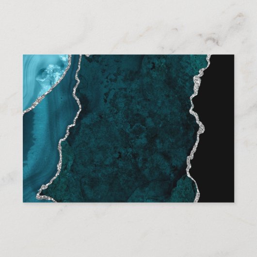 アゲートティール（緑がかった色）ブルーシルバースクリプト結婚の詳細 エンクロージャーカード (裏面)