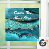 アゲートティール(緑がかった色)ブルー金ゴールドアクアターコイズカスタム文字 ウィンドウサイン (ホーム)