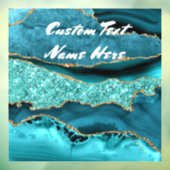 アゲートティール(緑がかった色)ブルー金ゴールドアクアターコイズカスタム文字 ウィンドウサイン (シート3)