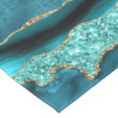 アゲートティール（緑がかった色）ブルー金ゴールドアクアターコイズテーブルクロス テーブルクロス (アングル)