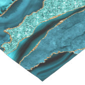 アゲートティール（緑がかった色）ブルー金ゴールドアクアターコイズテーブルランナー ショートテーブルランナー (コーナー)