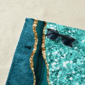 アゲートティール（緑がかった色）ブルー金ゴールドアクアターコイズビーチタオル ビーチタオル (インサイチュ)