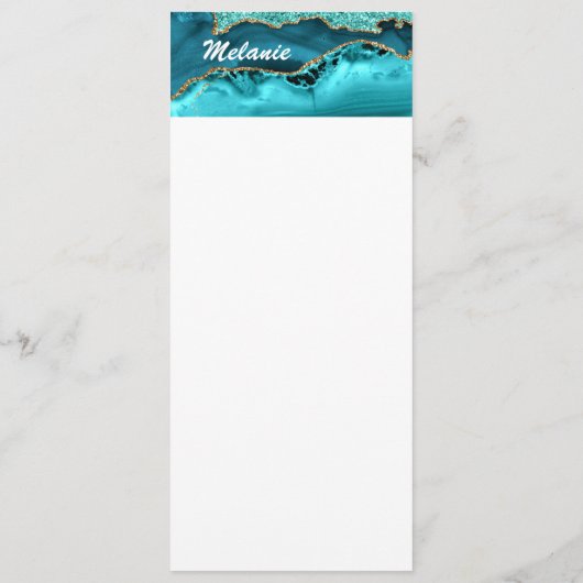 アゲートティール（緑がかった色）ブルー金ゴールドグリッターターコイズ名前をカスタムする メニュー (裏面)