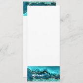 アゲートティール(緑がかった色)ブルー金ゴールドグリッターターコイズ名前をカスタムする メニュー (正面/裏面)