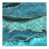 アゲートティール（緑がかった色）ブルー金ゴールドグリッターマーブルアクアターコイズ フォトキューブ (右)