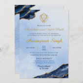 アゲートネイビースリスクマニサヒブパス18誕生日 招待状 (正面/裏面)